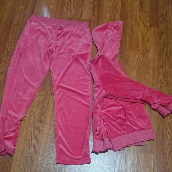 tracksuit Pants - Women's Pink Velour Track Pants